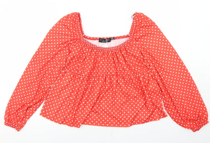 Womens UK Size 18 In the Style Red Cropped Blouse