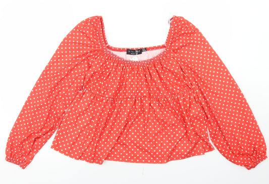 Womens UK Size 18 In the Style Red Cropped Blouse