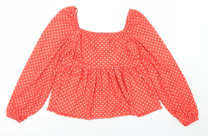 Womens UK Size 18 In the Style Red Cropped Blouse