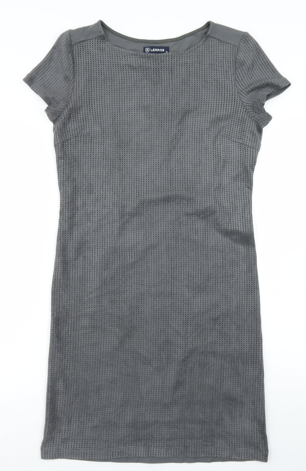 LERROS Womens Grey  Viscose Bodycon  Size 10  Crew Neck