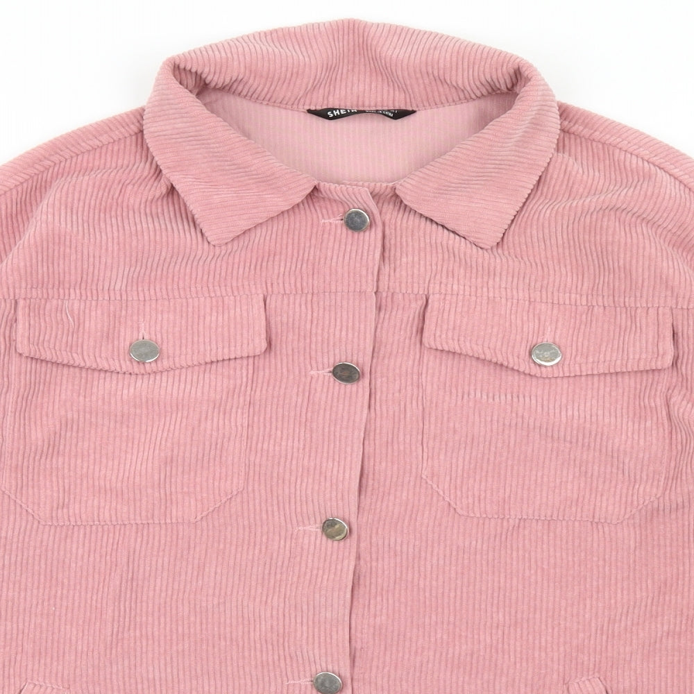 SheIn Womens Pink   Jacket  Size XS  Button - Distressed