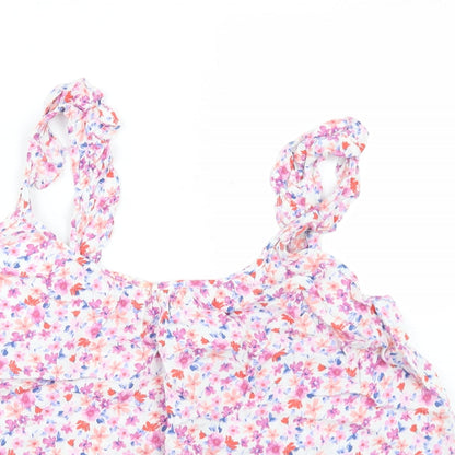 George Womens Multicoloured Floral Viscose Camisole Blouse Size 14 Scoop Neck