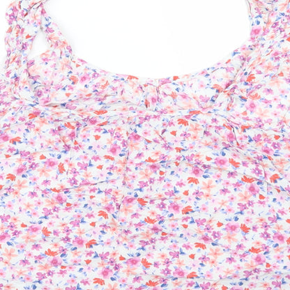 George Womens Multicoloured Floral Viscose Camisole Blouse Size 14 Scoop Neck