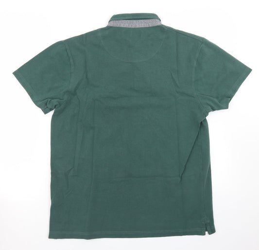 Lizard King Mens Green  Cotton  Polo Size M Collared Button