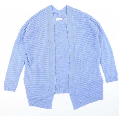 Papaya Womens Blue Round Neck  Acrylic Cardigan Jumper Size S