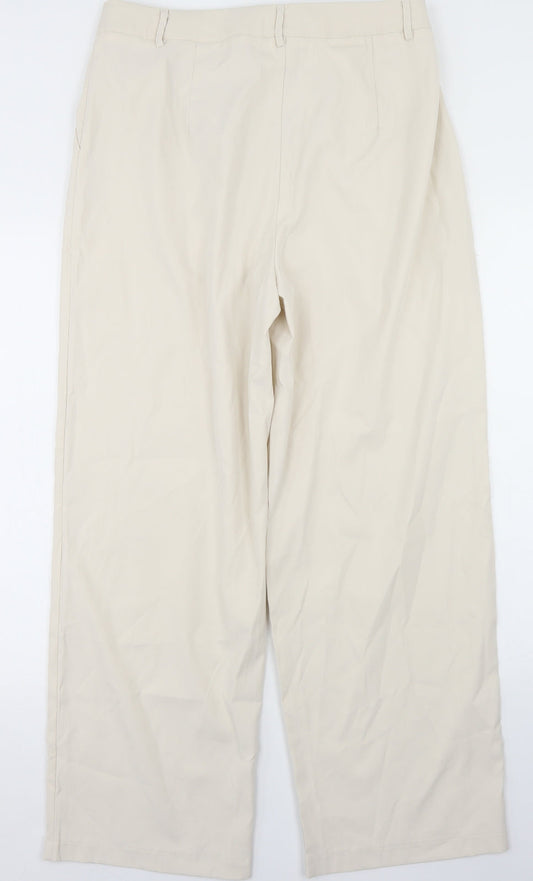 SheIn Womens Beige  Polyester Dress Pants Trousers Size XL L28 in Regular Button