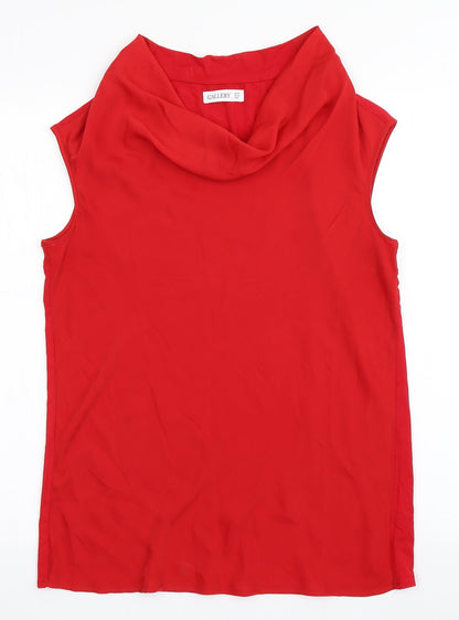 Womens UK Size 10 Gallery Red Basic Blouse