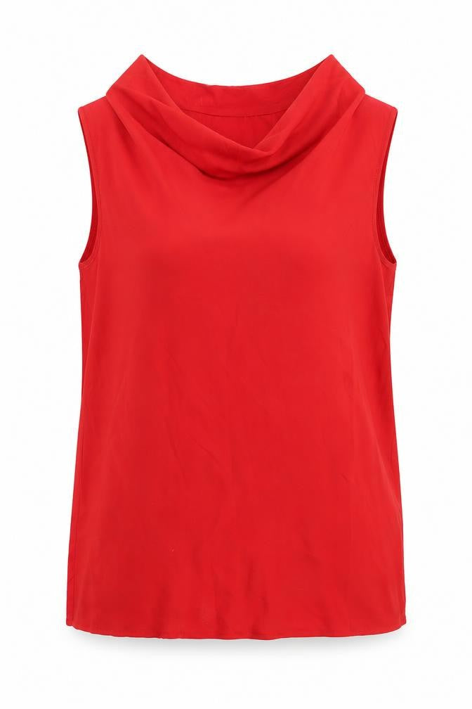 Womens UK Size 10 Gallery Red Basic Blouse