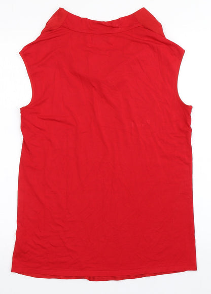 Womens UK Size 10 Gallery Red Basic Blouse