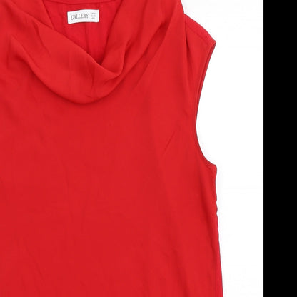 Womens UK Size 10 Gallery Red Basic Blouse