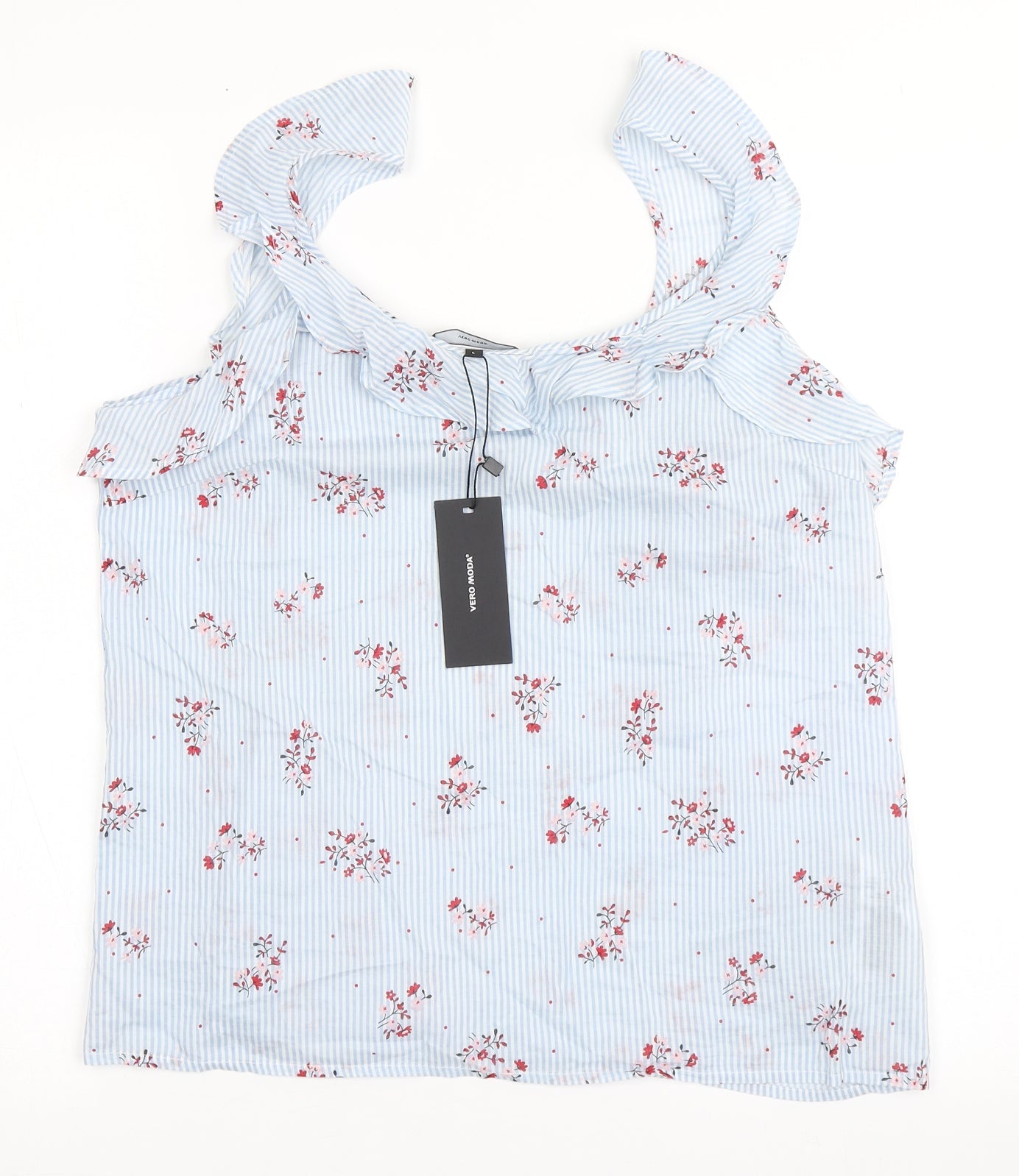 Womens UK Size L VERO MODA Blue Basic Blouse