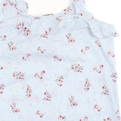 Womens UK Size L VERO MODA Blue Basic Blouse