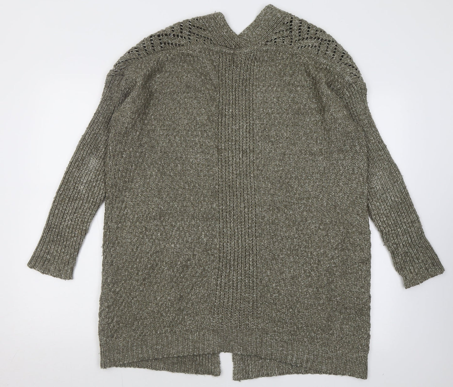 3Stones Womens Brown V-Neck  Acrylic Cardigan Jumper Size M