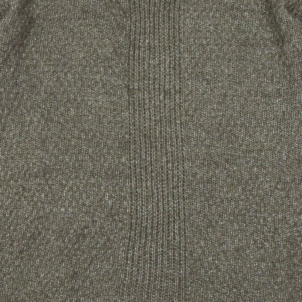 3Stones Womens Brown V-Neck  Acrylic Cardigan Jumper Size M