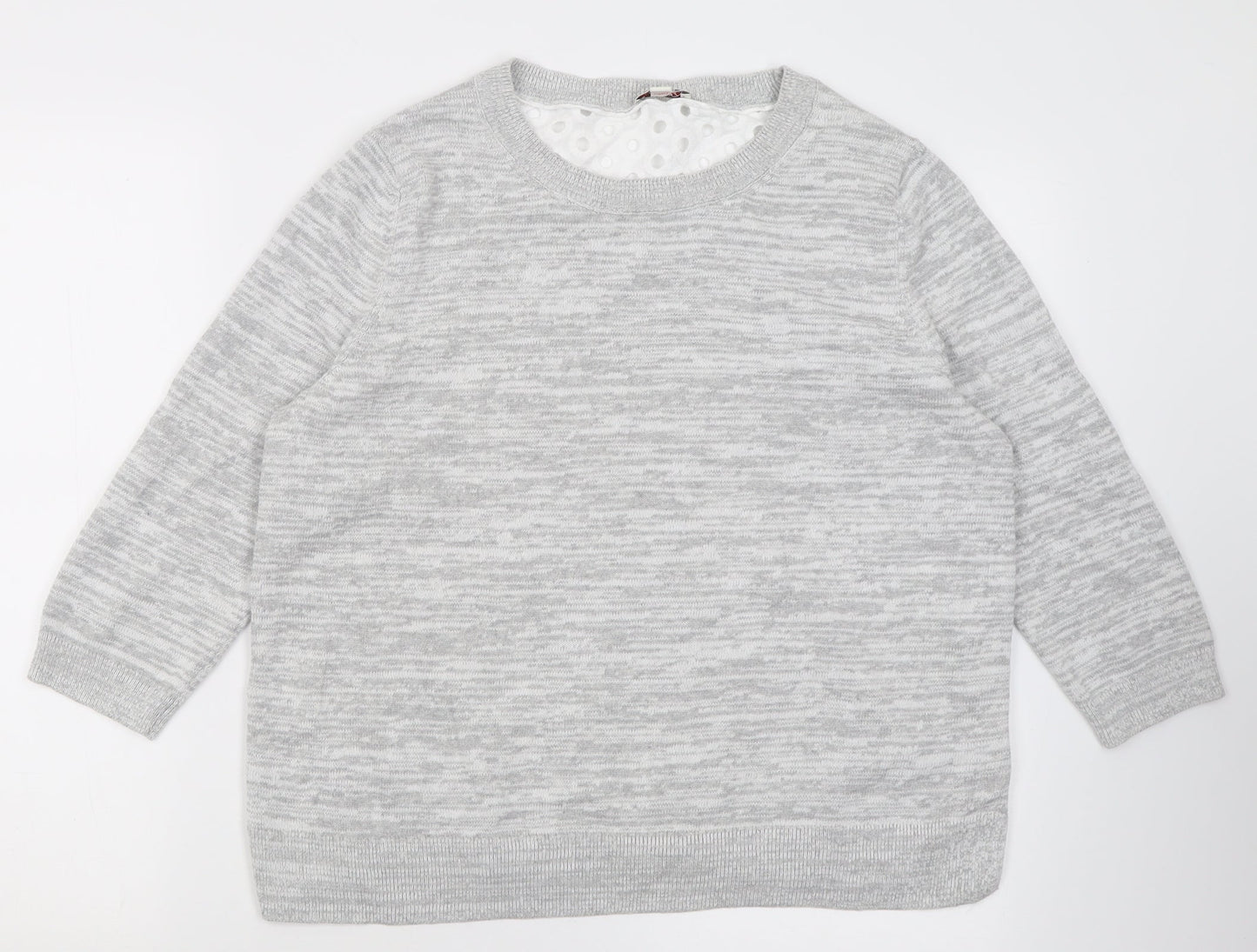 Gap Womens Grey Crew Neck  Cotton Pullover Jumper Size L