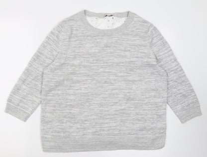 Gap Womens Grey Crew Neck  Cotton Pullover Jumper Size L