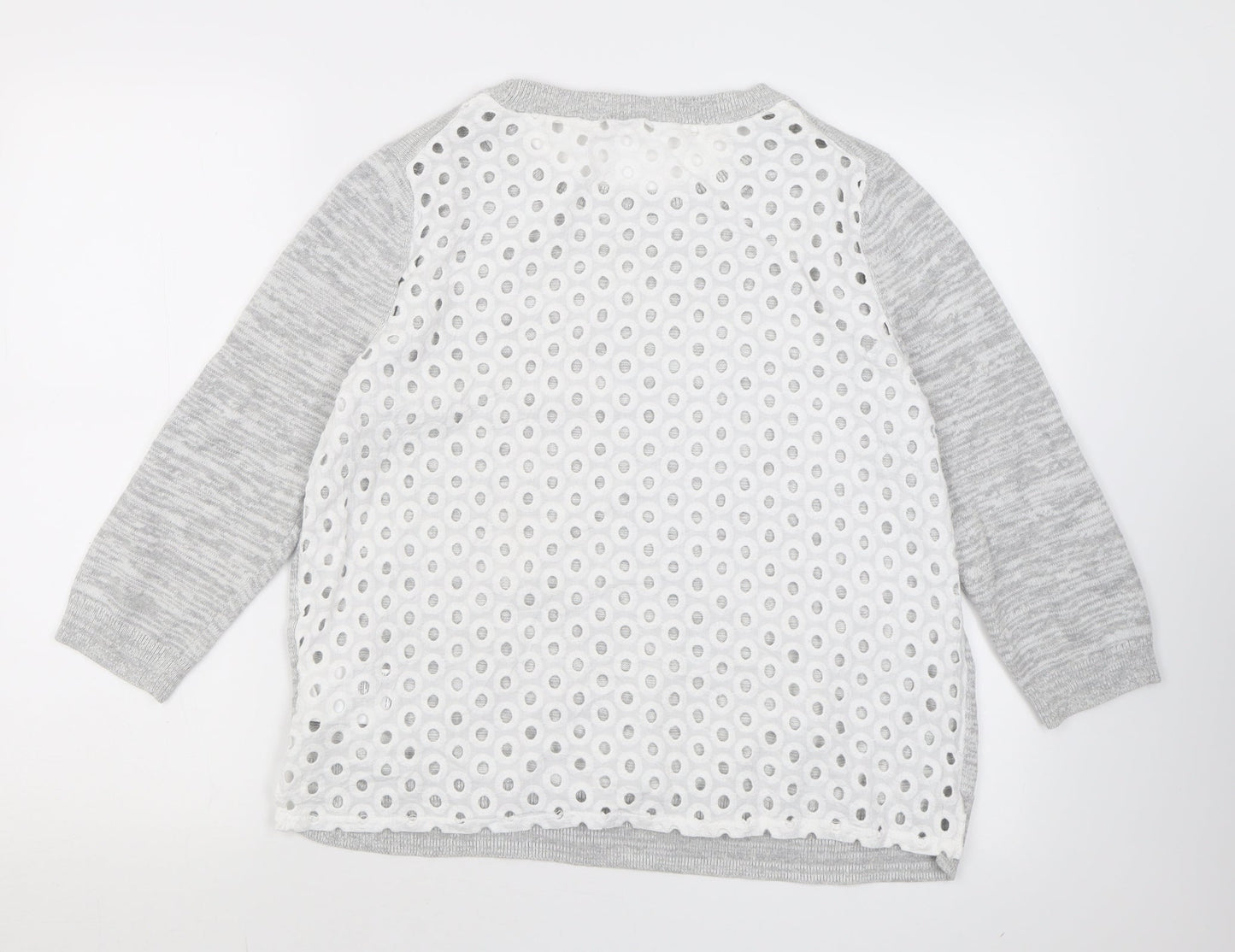 Gap Womens Grey Crew Neck  Cotton Pullover Jumper Size L