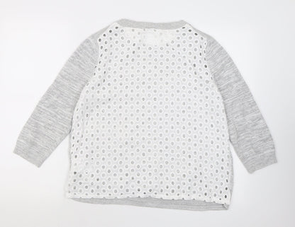 Gap Womens Grey Crew Neck  Cotton Pullover Jumper Size L