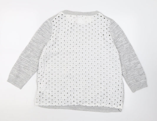 Gap Womens Grey Crew Neck  Cotton Pullover Jumper Size L