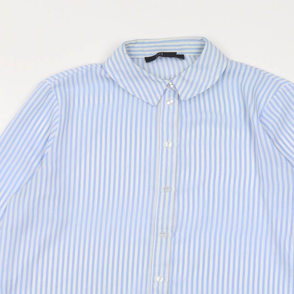Womens UK Size 8 Atmosphere Blue Basic Button-Up