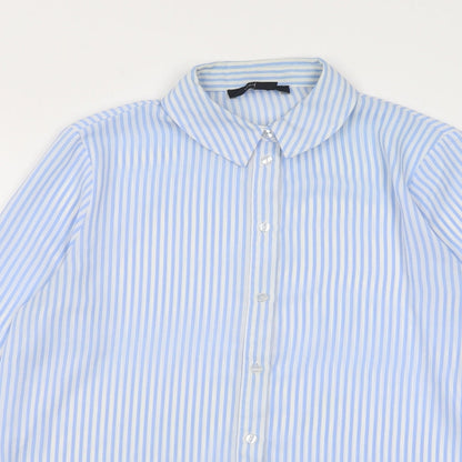 Womens UK Size 8 Atmosphere Blue Basic Button-Up