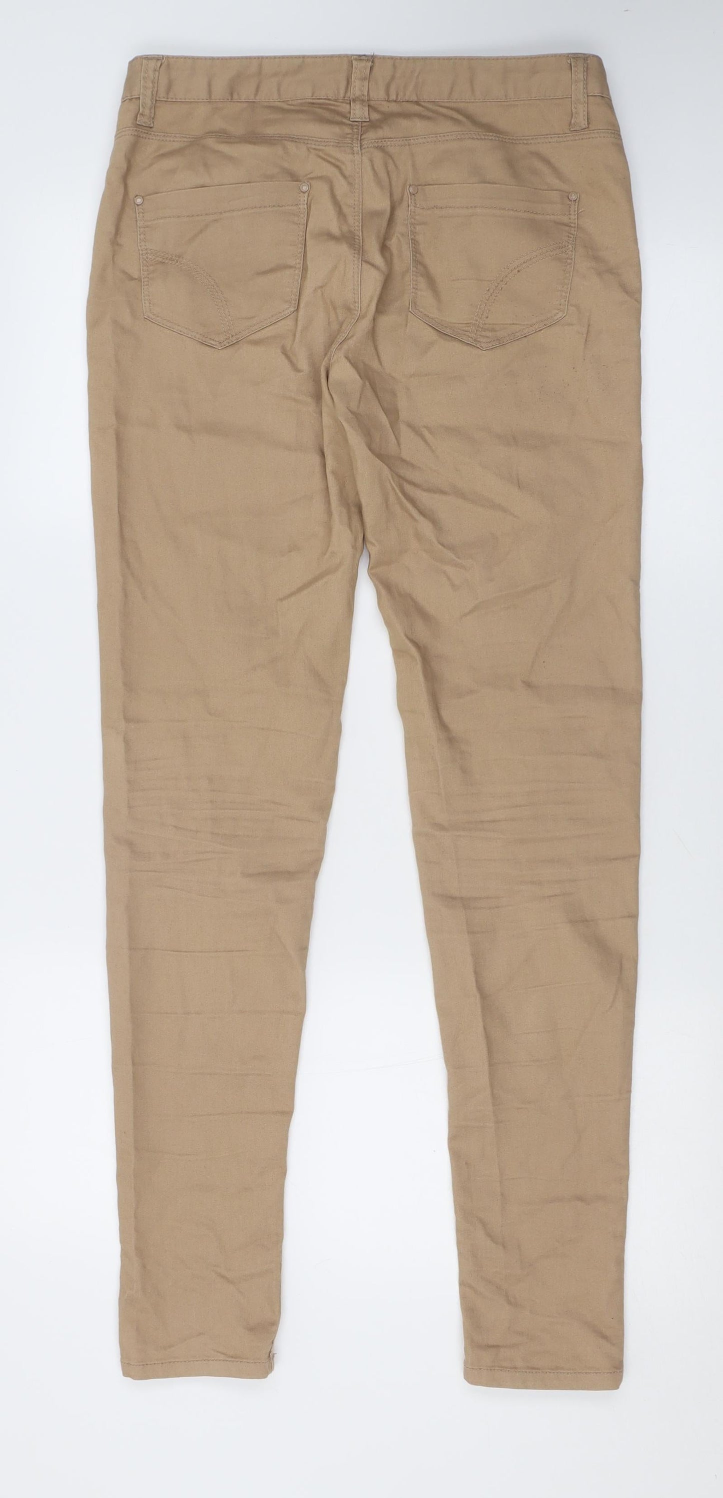 Primark Womens Brown  Cotton Skinny Jeans Size 10 L30 in Regular Button