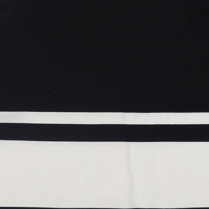 TU Womens Black High Neck Striped Polyamide Pullover Jumper Size 14