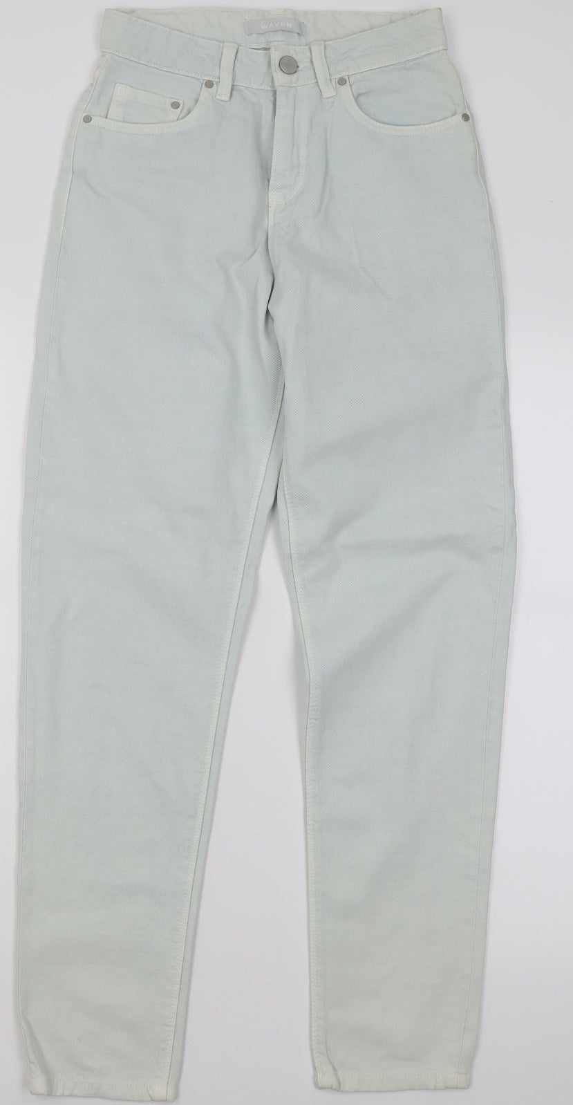 Womens UK Size 6 waven Regular Fit Mom Green Jeans