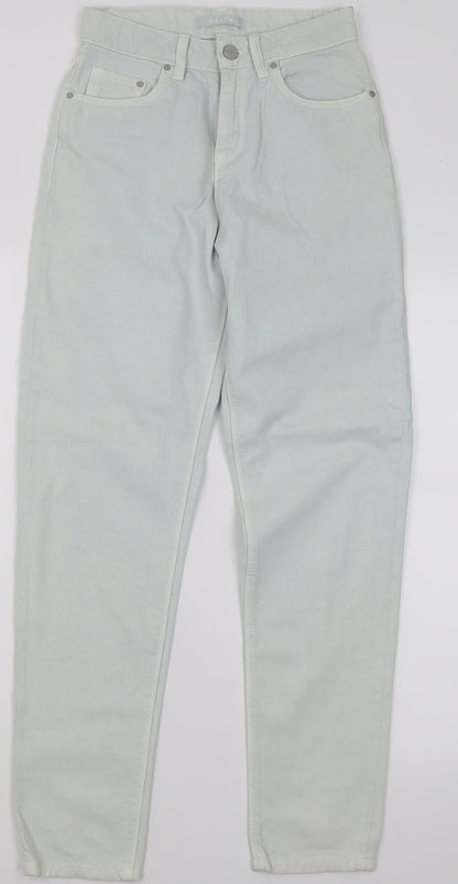 Womens UK Size 6 waven Regular Fit Mom Green Jeans