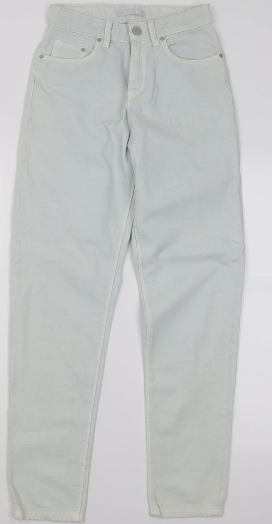 Womens UK Size 6 waven Regular Fit Mom Green Jeans