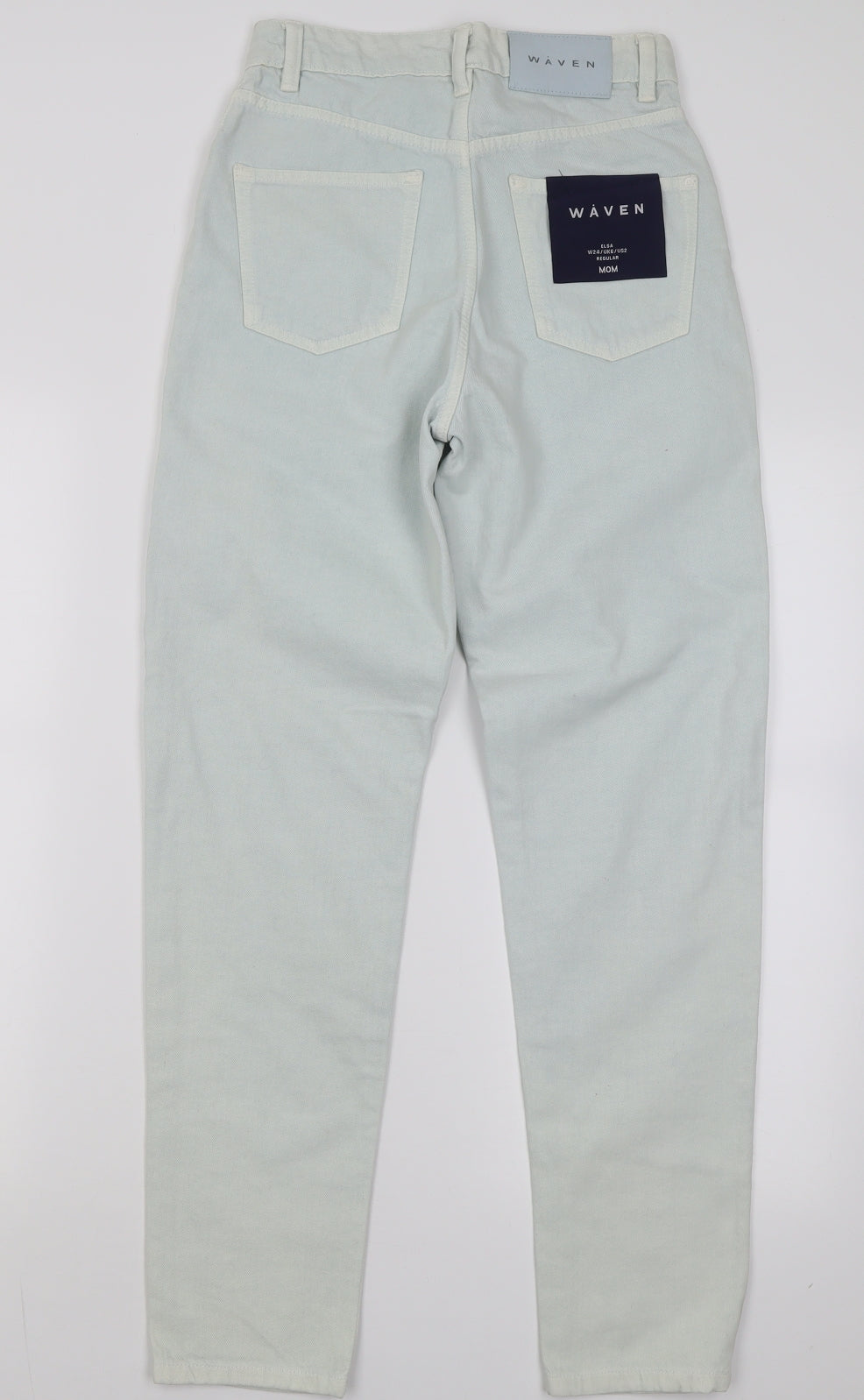 Womens UK Size 6 waven Regular Fit Mom Green Jeans