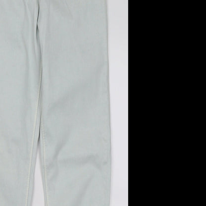 Womens UK Size 6 waven Regular Fit Mom Green Jeans