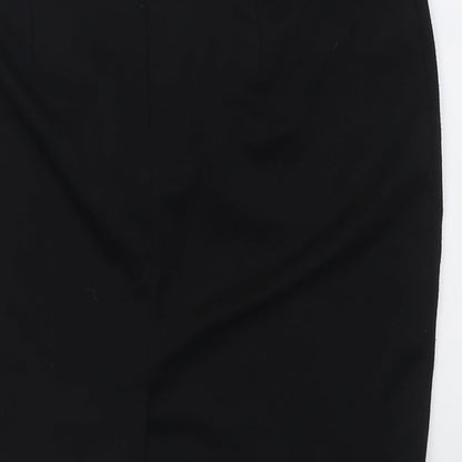 ET VOUS Womens Black Striped Polyester A-Line Skirt Size 10   Button