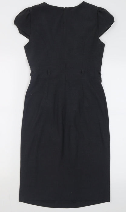 Atmosphere Womens Grey  Polyester A-Line  Size 8  V-Neck Zip