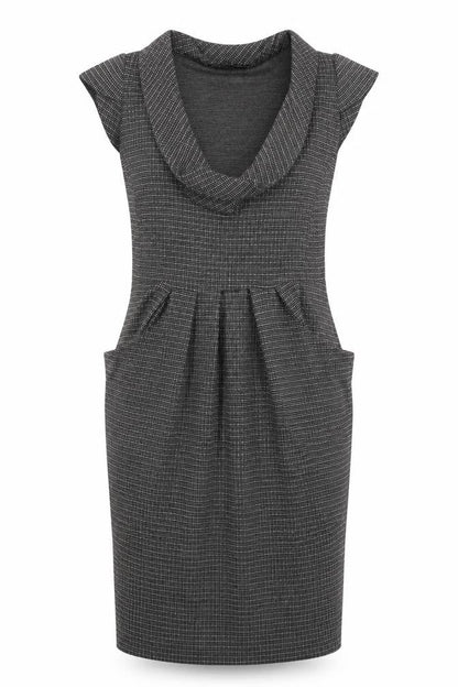 Atmosphere Womens Grey Check Polyester Bodycon  Size 8  Roll Neck Pullover