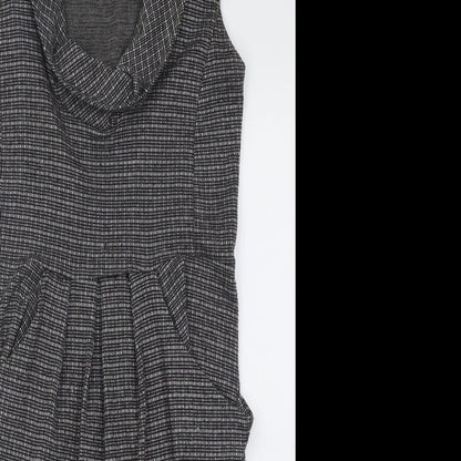 Atmosphere Womens Grey Check Polyester Bodycon  Size 8  Roll Neck Pullover