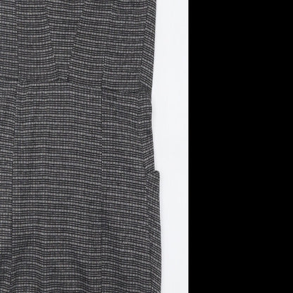 Atmosphere Womens Grey Check Polyester Bodycon  Size 8  Roll Neck Pullover