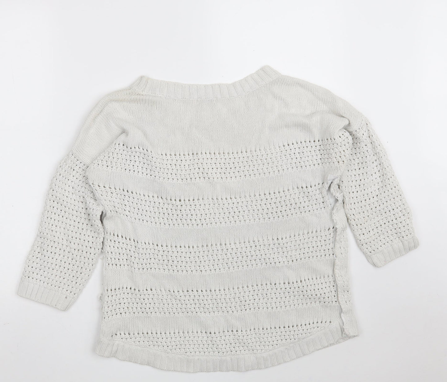 Gap Womens White Round Neck  Cotton Pullover Jumper Size M