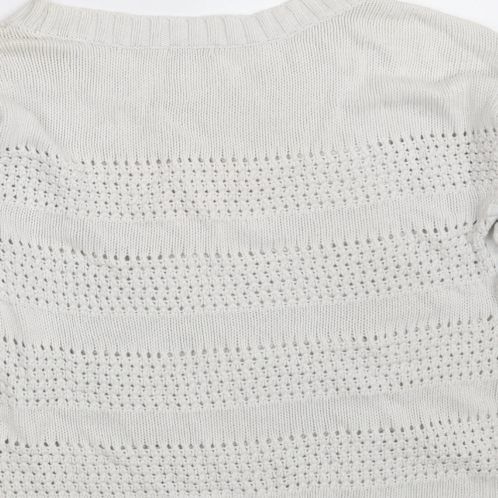 Gap Womens White Round Neck  Cotton Pullover Jumper Size M