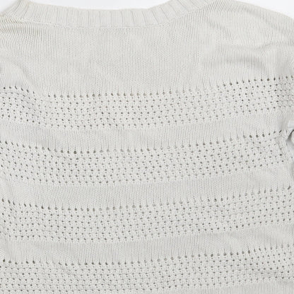 Gap Womens White Round Neck  Cotton Pullover Jumper Size M
