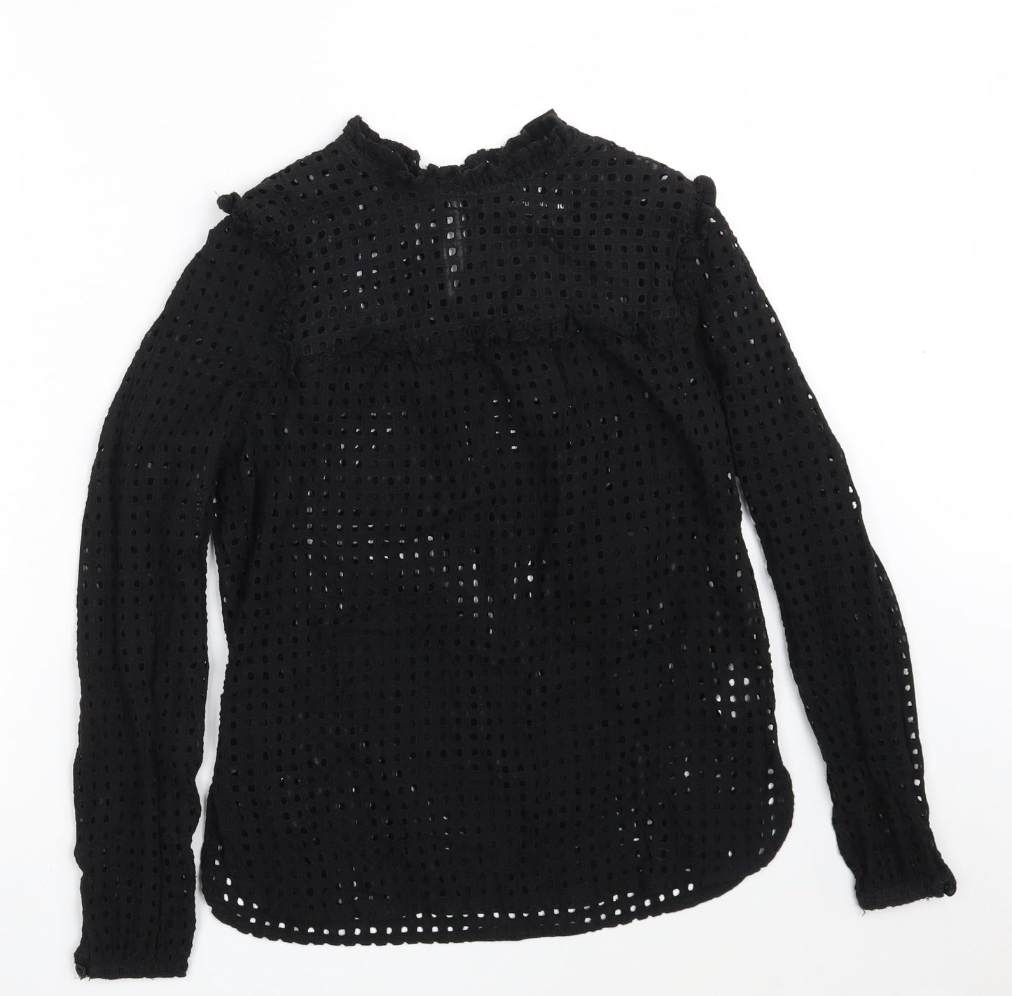 Womens UK Size 10 Fashion Union Black Basic Blouse
