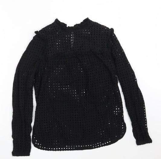 Womens UK Size 10 Fashion Union Black Basic Blouse