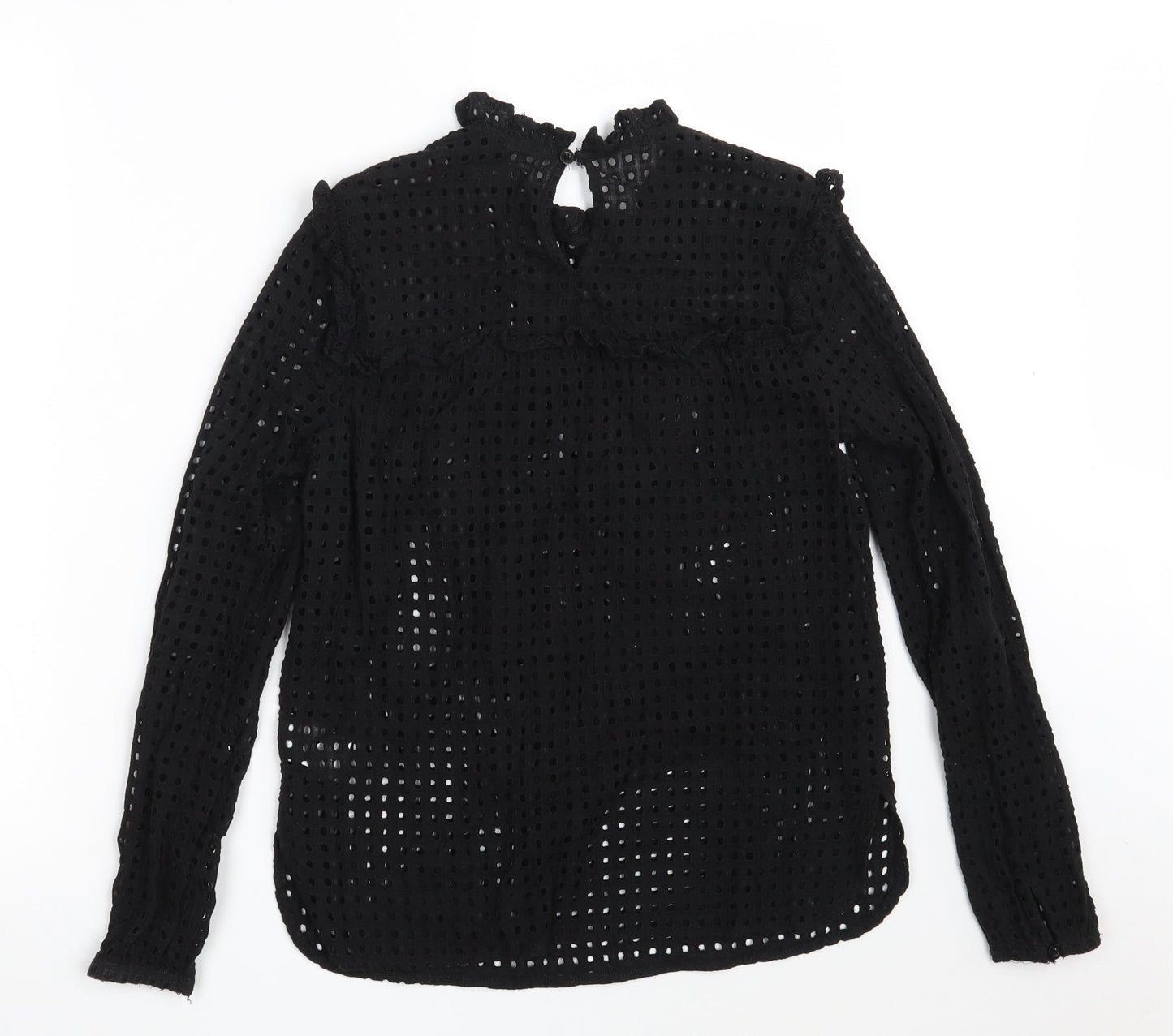 Womens UK Size 10 Fashion Union Black Basic Blouse