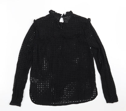 Womens UK Size 10 Fashion Union Black Basic Blouse
