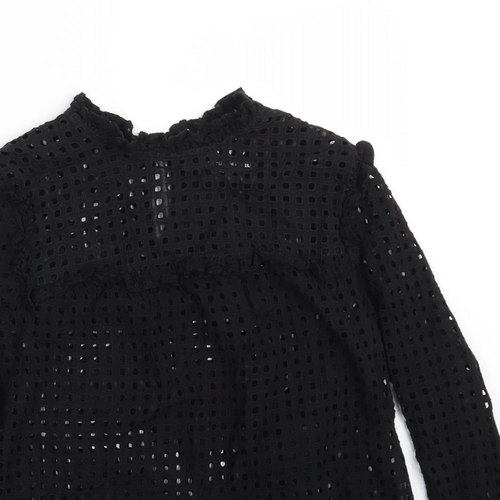 Womens UK Size 10 Fashion Union Black Basic Blouse