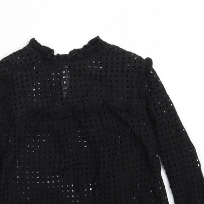 Womens UK Size 10 Fashion Union Black Basic Blouse