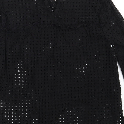 Womens UK Size 10 Fashion Union Black Basic Blouse