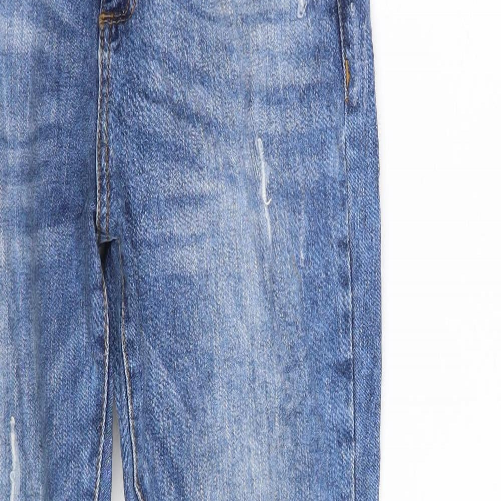 Denim & Co. Womens Blue  Cotton Skinny Jeans Size 8 L27 in Slim Zip