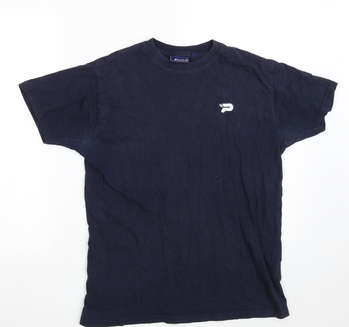 Additional front view of Patrick boys’ blue 100% cotton basic t-shirt, size 13, years round neck