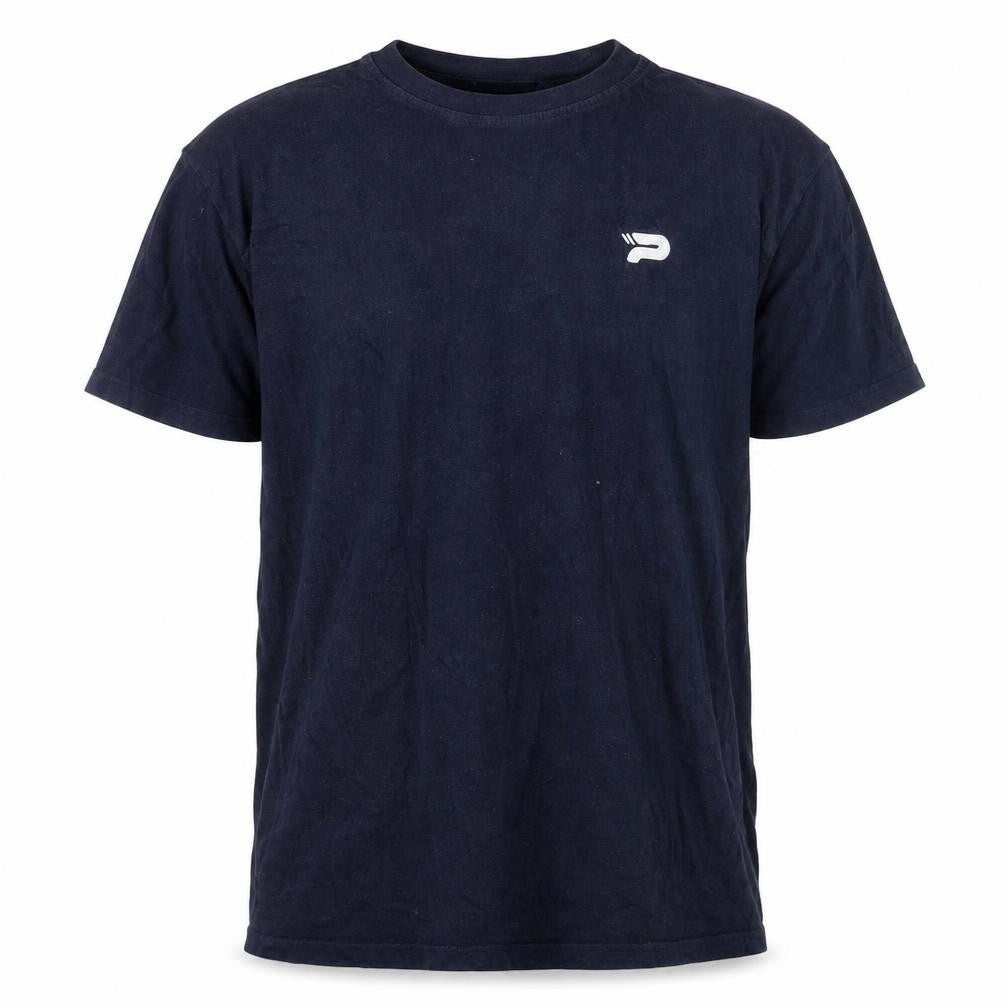 Front view of Patrick boys’ blue 100% cotton basic t-shirt, size 13, years round neck